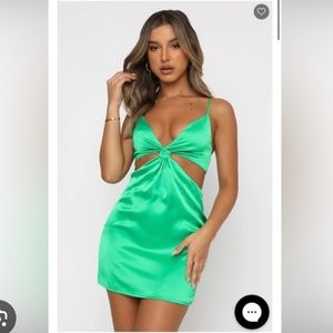 White Fox Boutique Let’s Run Away Mini Dress Jade Green